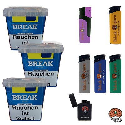 Break Blue/Blau Volumentabak Giga Box 3x 195g, Zubehör