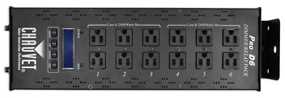 Chauvet PRO-D6 6 Ch 20A DMX-512 Dimmer Switch Pack Simultanious115V and 230V