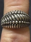 Antique Sterling Silver Dome Statement Ring With Makers Mark SE Size 8