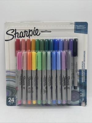 Sharpie Permanent Markers, Ultra Fine Point, Featuring Mystic Gem Color 24 Count