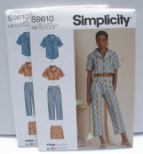 Simplicity Pattern S9610 Misses Tops, Cropped Pants  Shorts Sizes 16-24 Uncut