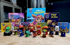 Paw Patrol Toy Figures Lot + Nickelodeon Books + Die Cast Car + Finger Puppets