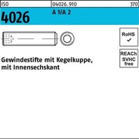 50Er Pack(Stk) 004026920000080070 Gewindestift Iso 4026 Kegelkuppe/Innen-6-Kant