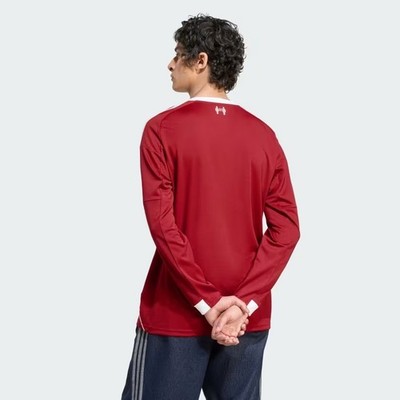 Liverpool FC 25/26 Long Sleeve Home Jersey adidas Strawberry Red