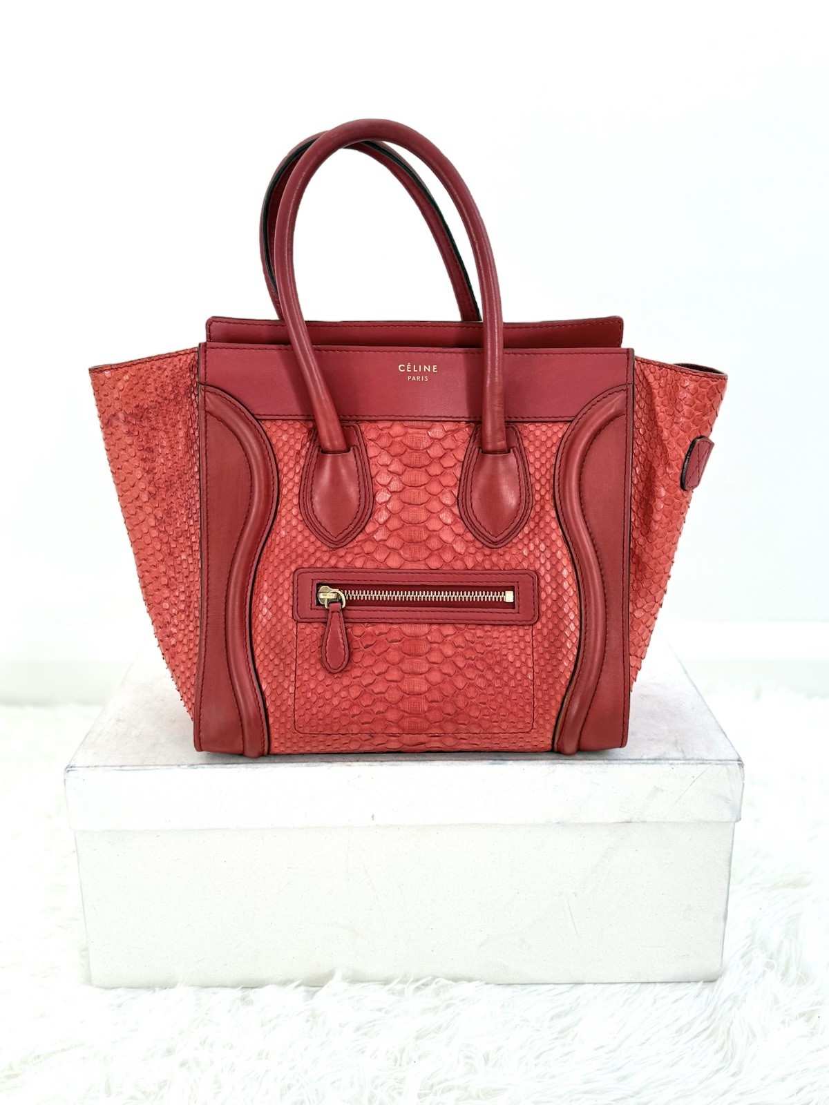 *RARE* Celine Python Leather Micro 27CM bicolour … - image 1