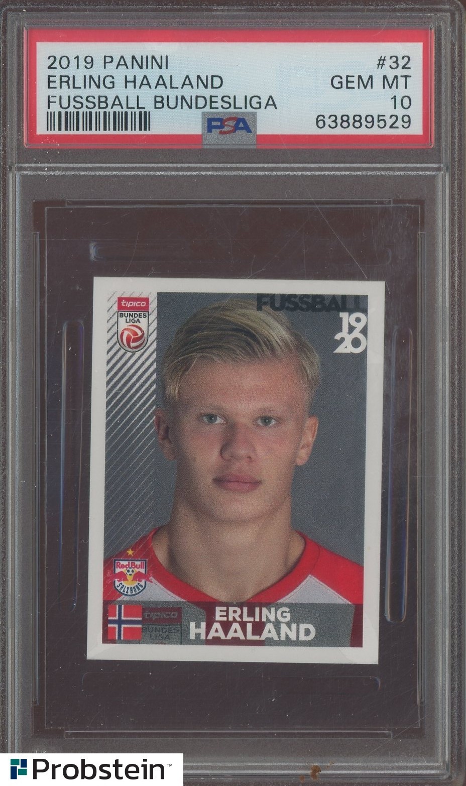 2019 Panini Fussball Bundesliga Soccer #32 Erling Haaland RC Rookie PSA 10 view 1