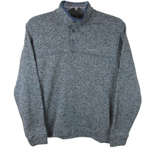 Eddie Bauer 1/4 Snap Button Pullover Radiator Fleece Sweater Men's Large Gray