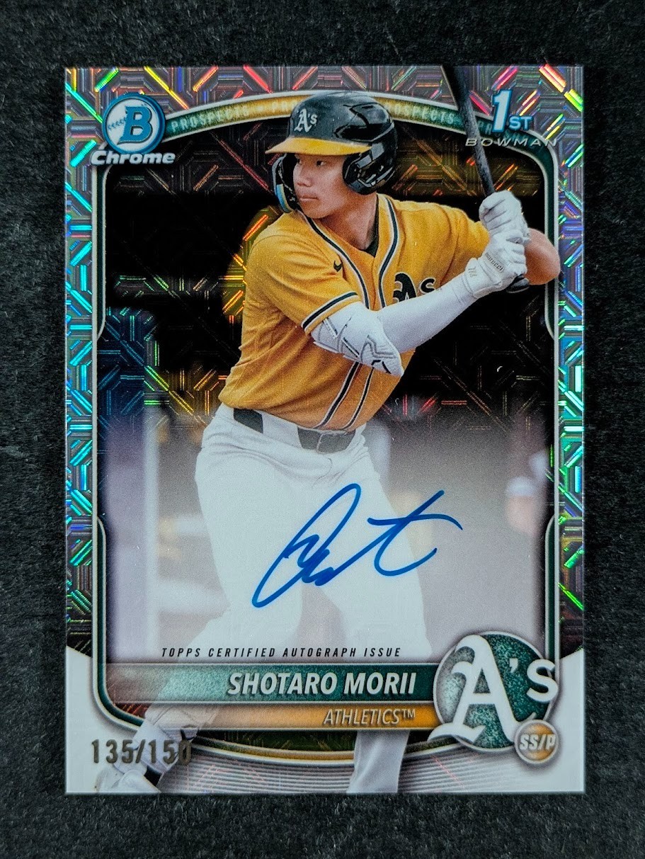 2025 Bowman Chrome SHOTARO MORII 135/150 1st Auto HTA Choice Prospect #CPA-SM