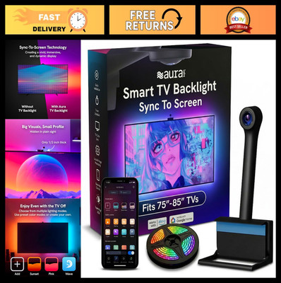 Smart TV Backlight Sync for 70-85'' TVs - Camera Color Match, RGB LED Strip, Voic