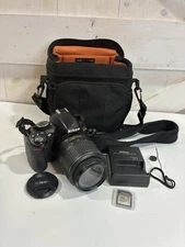 Nikon D3100 Camera W/18-55mm Lens Charger Battery 2 Memory Card Bag Tested Works