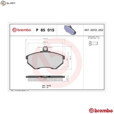 BRAKE PAD SET DISC BRAKE P 85 015 FOR VW SANTANA GOLF/Mk/III/Cabriolet CABRIO