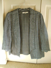 Ann Taylor Loft Navy Stripe Blazer, Jacket Size 8