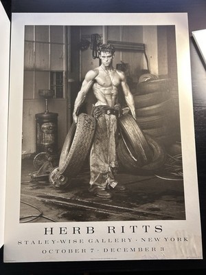 Herb Ritts FRED WITH TIRES Gallery Poster Bodyshop Staley-Wise NY 1984 tyre READ