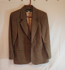 Sag Harbor Women s Houndstooth Blazer Size 10 Notch Lapel Lined 2-Button