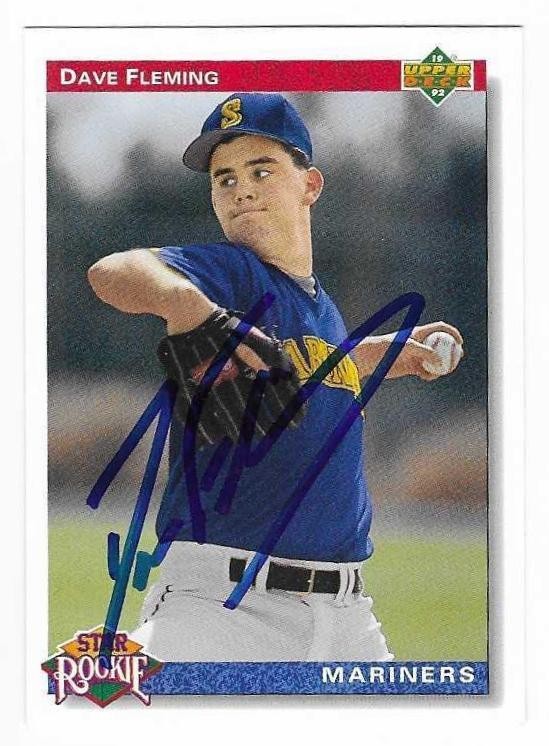 DAVE FLEMING 1992 UPPER DECK AUTOGRAPHED SIGNED # 4 SEATTLE MARINERS
