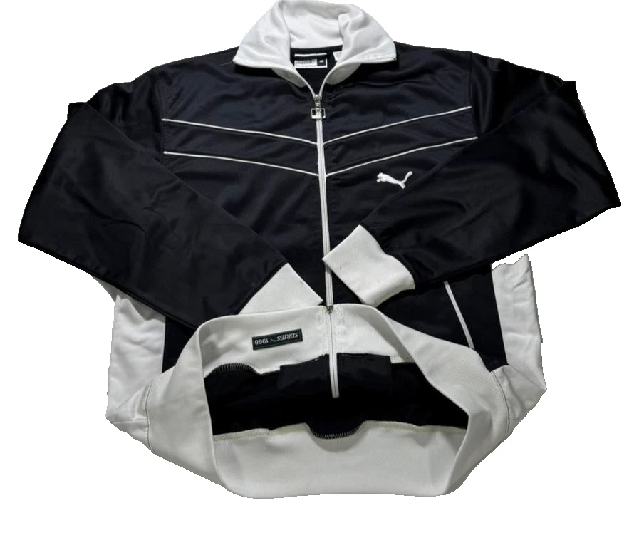 Puma men's sweatshirt white and black vintage |M - Image 2 of 4