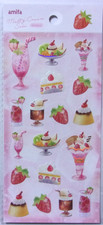 amifa Melty Soda Drink Parfait Strawberry Sweets Sticker Sheet Japan