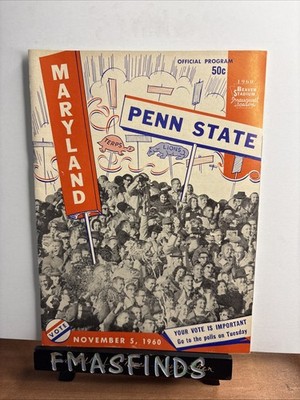 PSU 1960 MARYLAND vs PENN STATE Football Program Nov 5 | eBay