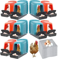 Nesting Boxes - 10 Pack Chicken Box with Perch, Roll Out Nesting Box for Layi...
