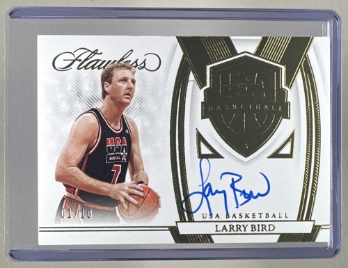 Larry Bird 2021 Panini Flawless #USA-LBC Gold USA Basketball Auto 1/10