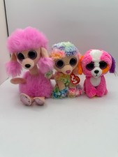 Lot Ty Beanie Boos Puppy Dog Precious Pink Orange Rainbow Camilla Poodle 6"