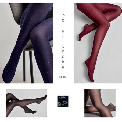 Conte Point Lycra tights marsala marino black grafit polka dots 50 Den hosiery