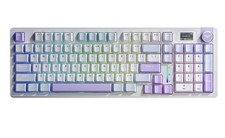 AULA F99 Pro Tri-Mode Wireless Mechanical Keyboard w/ Knob, Blue Purple White