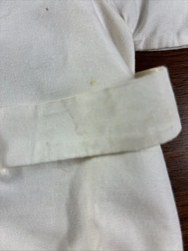 VTG Feltman Brothers Cream Collared Pin Tuck Handmade Baby Boy Newborn Romper - Image 4 of 4