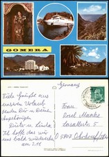 Mapa postal de La Gomera con 5 vistas locales 1990