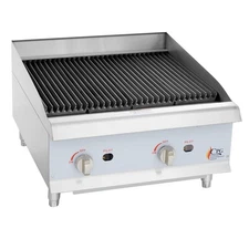 24" Gas Countertop Lava Briquette Charbroiler - 80,000 BTU