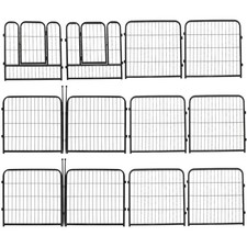 12 Panels 24x24 inch Dog Playpen Crate Fence Pet PlayPen Exercise Cage