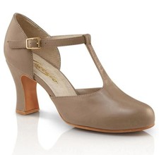 Capezio Chorus Closed Toe T-Strap Character Shoe - Tan - Size 6.5