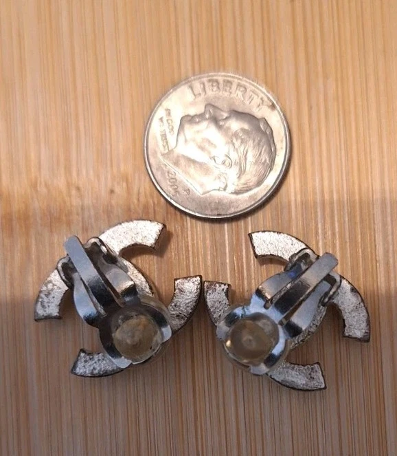 Chanel CC Logo Faux Pearl Clip On Earrings - Image 3 of 4