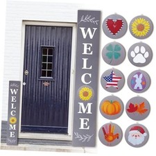 Interchangeable Welcome sign for front porch standing, 47 x 7.9 Inch Grey