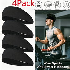 4Pcs Unisex Stretch Sports Headbands, Yoga Gym Sweatband, Hair Wrap For Men Wome