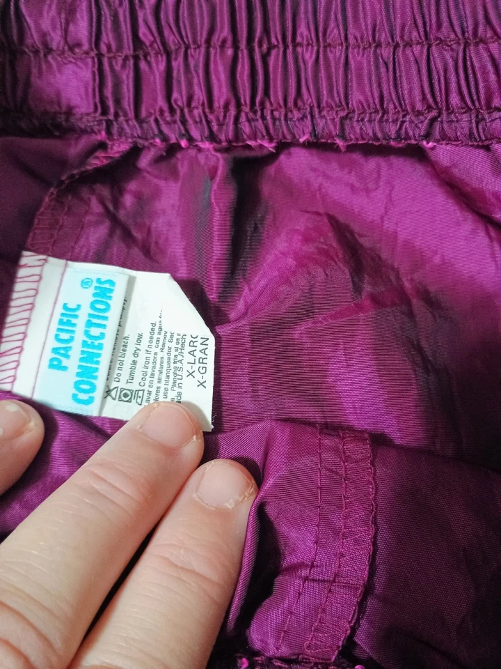 Pantalones Cortos Vintage Años 80/90 Pacific Connections Púrpura Metálico XL Foto 4 de 4