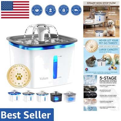 95oz Automatic Pet Fountain for Cats & Dogs - Grey Plastic