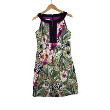 Alyx Limited Animal/Floral Print Sleeveless Dress size 8 Green/Brown/Black