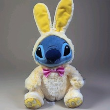 Disney Store Stitch Yellow Easter Bunny Stuffed Plush Animal Toy Play Dolls