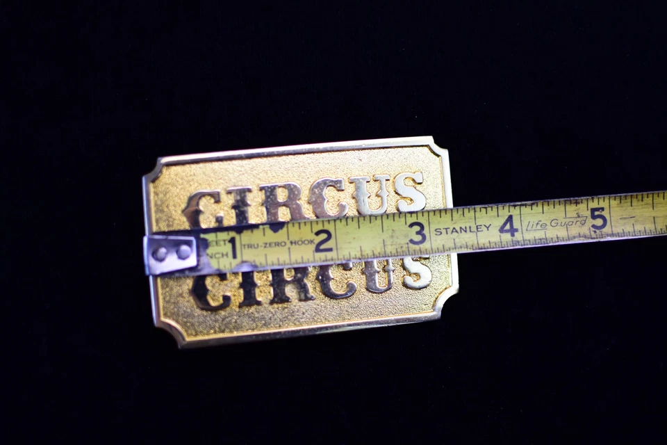 CIRCUS CIRCUS Las Vegas Hotel Casino Souvenir Tono Dorado Latón Hebilla de Cinturón Foto 3 de 3