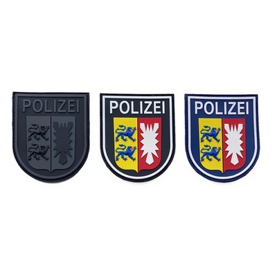 MRBS Rubber Ärmelabzeichen - Polizei Schleswig-Holstein Patch - 9 x 7,2 cm