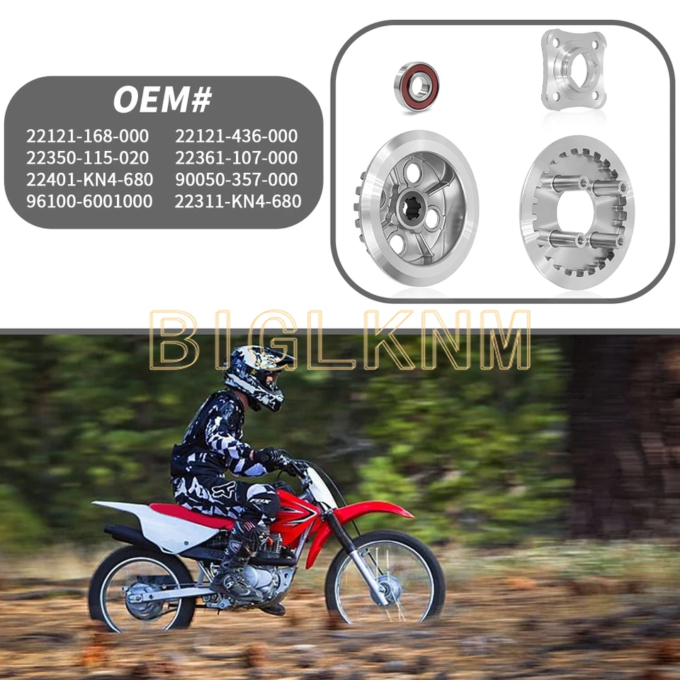 Buje interior central de embrague y placa de presión exterior con junta para Honda CRF100F 04-13 Foto 3 de 4