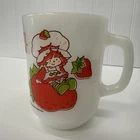Vintage Strawberry Shortcake Mug Milk Glass Anchor Hocking 1980
