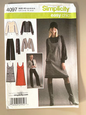 Simplicity Misses' Blouse,Jacket,Pants,Jumper Pattern 4097 Size 6-14 UNCUT