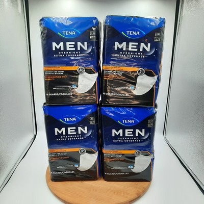 TENA Mens Overnight Extra Dry Coverage Absorbent Guards 4 Packs 64 Count NEW