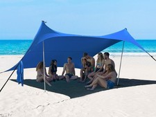 10&times;10ft UPF50+ Beach Tent Sun Shelter, Windproof Stable Outdoor Pop Up Beach
