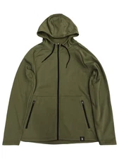 Xersion Mens Olive Green Performance Fleece Zip Front Hoodie Sweatshirt Medium