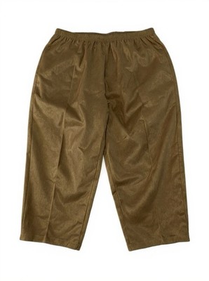Koret City Faux Suede Brown Pants Size 32W Pull On Elastic Waistband