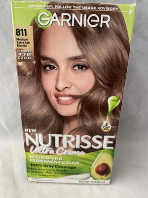 GARNIER Nutrisse Ultra Creme Nourishing Hair MEDIUM EXTRA ASH BLONDE #811 - NEW
