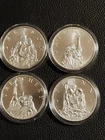 1oz 999 fine Silver Rounds (lot Of 4) The 4 T's Intaglio Mint